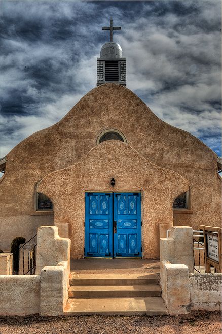 Old church in San Ysidro, New Mexico. The village has been a farming community since 1699 when Juan Trujillo established a settlement named for San Ysidro, or Saint Isidore the Farmer.